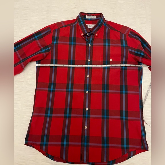 VINTAGE Ron Chereskin Plaid Long Sleeve Button Front Casual Shirt Made Hong Kong - Picture 10 of 13